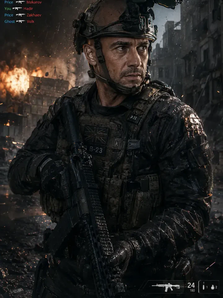 Нейрофотосессия в стиле «Call of Duty: Killcam»: Спецназ, дождь, финальный киллкам