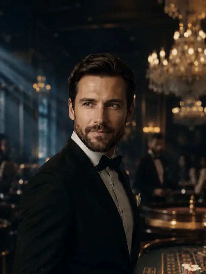 Нейрофотосессия в стиле «Агент 007»: Смокинг, казино, взгляд убийцы сердец